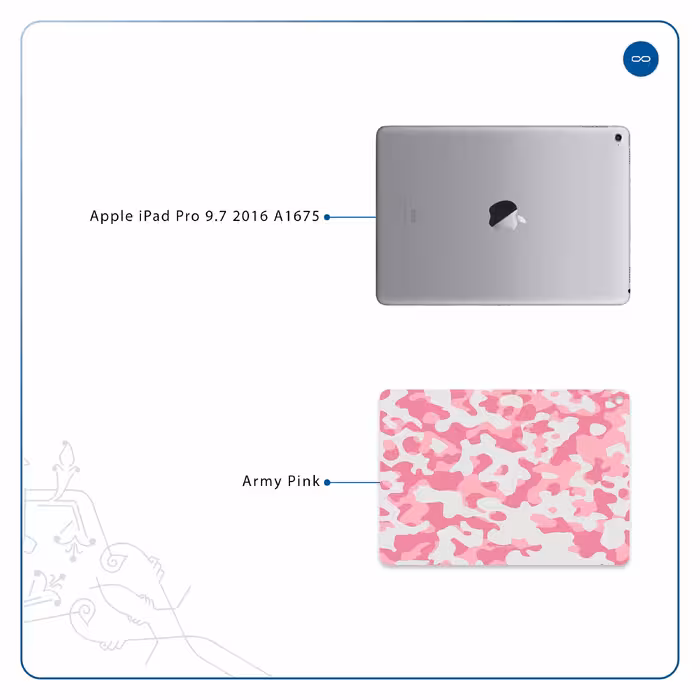 برچسب پوششی ماهوت مدل Army-Pink مناسب برای تبلت اپل iPad Pro 9.7 2016 A1675