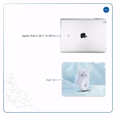 برچسب پوششی ماهوت مدل Cat-1 مناسب برای تبلت اپل iPad 2 2011 A1397
