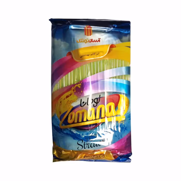 نی نوشیدنی یکبار مصرف لومانا مدل تاشو سه بسته 100عددی