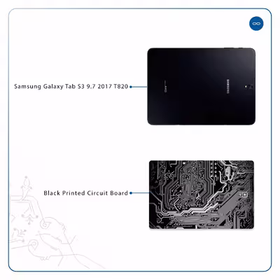 برچسب پوششی ماهوت مدل Black Printed Circuit Board مناسب برای تبلت سامسونگ Galaxy Tab S3 9.7 2017 T820