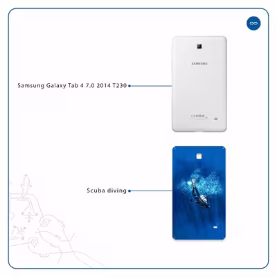 برچسب پوششی ماهوت مدل Scuba Diving مناسب برای تبلت سامسونگ Galaxy Tab 4 7.0 2014 T230