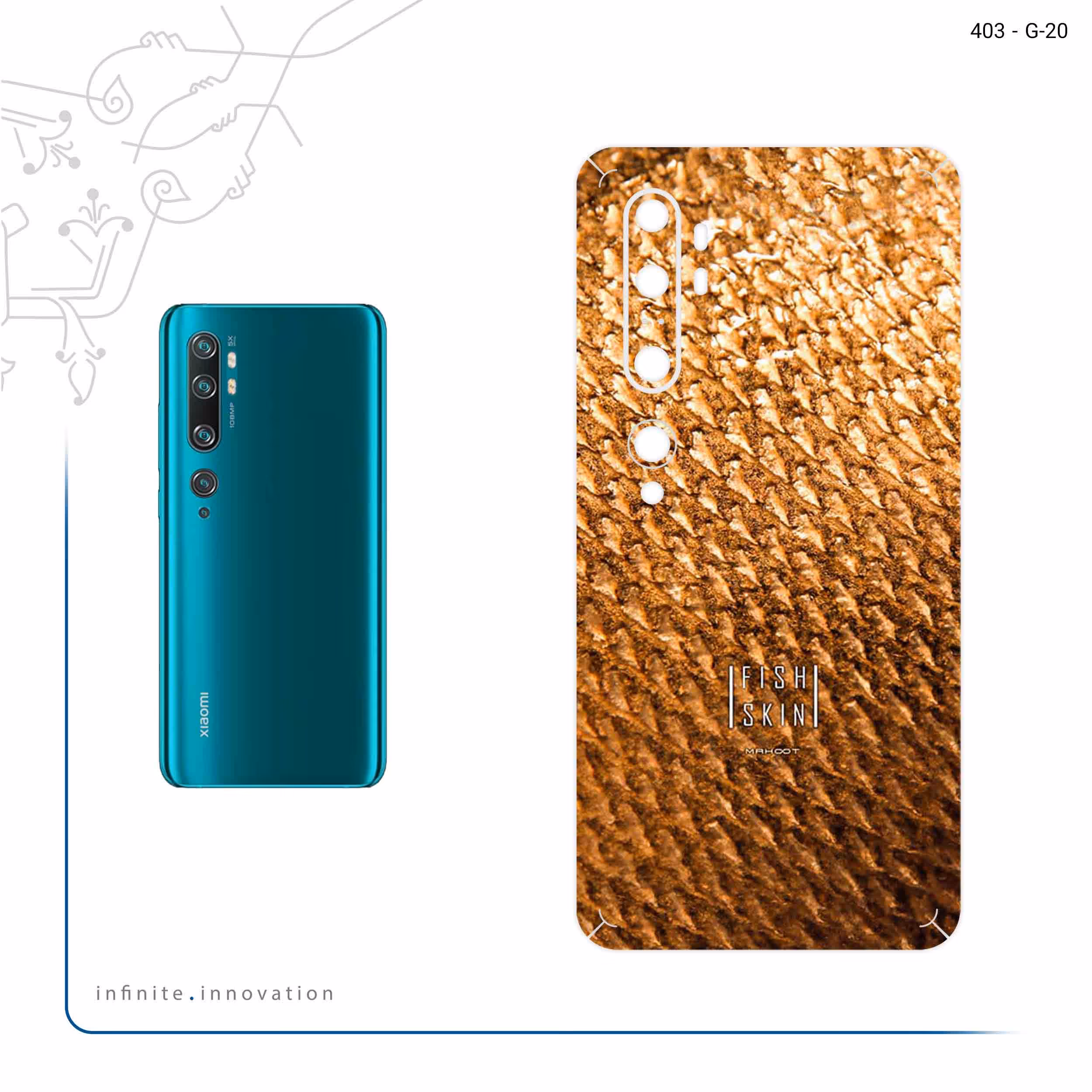 برچسب پوششی ماهوت مدل Fish Skin مناسب برای گوشی موبایل شیائومی Mi Note 10 Pro