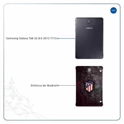 برچسب پوششی ماهوت مدل Atletico de Madrid مناسب برای تبلت سامسونگ Galaxy Tab S2 8.0 2015 T715
