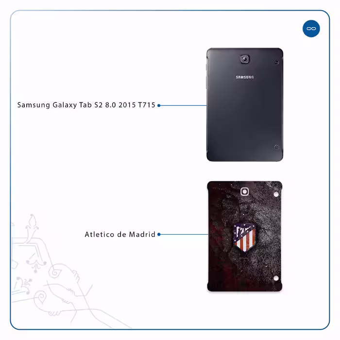 برچسب پوششی ماهوت مدل Atletico de Madrid مناسب برای تبلت سامسونگ Galaxy Tab S2 8.0 2015 T715