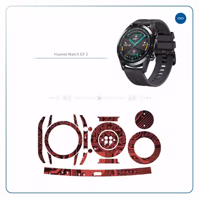 برچسب ماهوت طرح Red-Printed-Circuit-Board مناسب برای ساعت هوشمند هوآوی Watch GT2