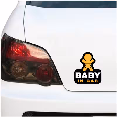 استیکر خودرو طرح بچه داریم کد 1934