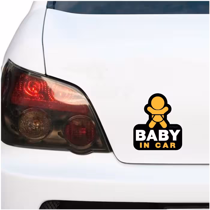 استیکر خودرو طرح بچه داریم کد 1934