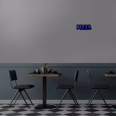 چراغ دیواری نئون دیزاین مدل Pizza-Text-BL_BL