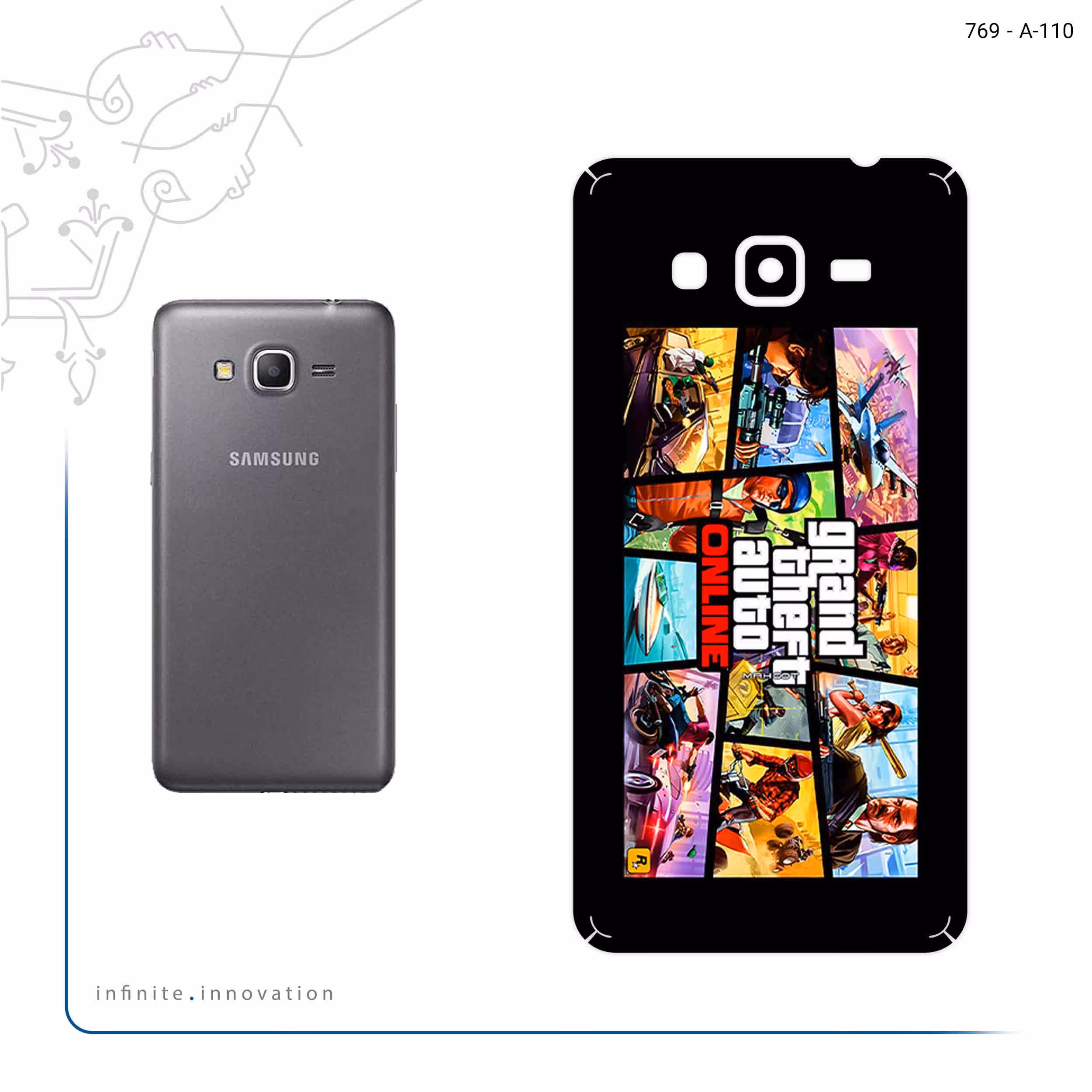 برچسب پوششی ماهوت مدل GTA Online Game Series مناسب برای گوشی موبایل سامسونگ Galaxy Grand Prime