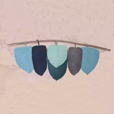  دیوارکوب بافتنی مدل مکرومه طرح برگ کد 07