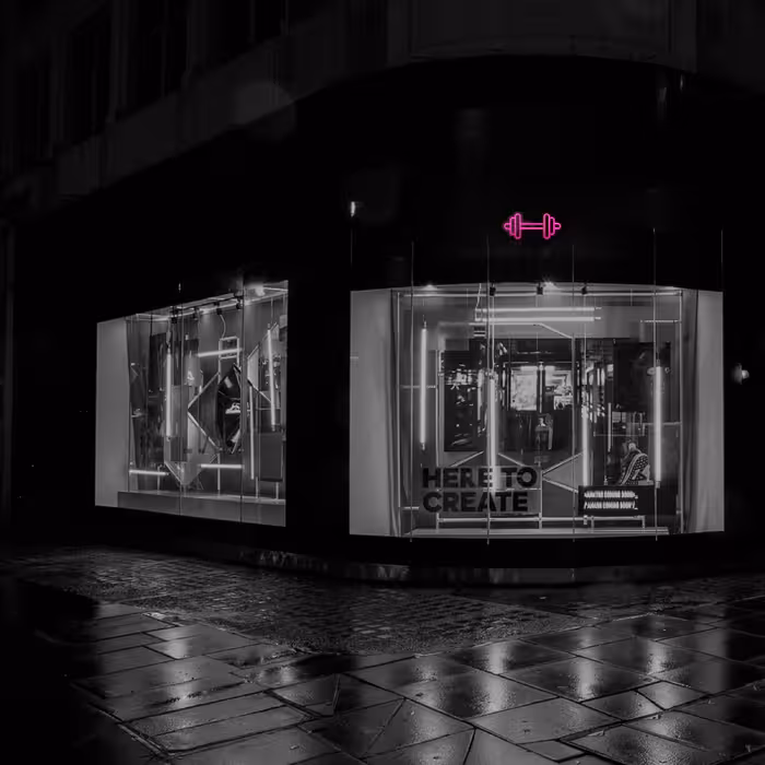 چراغ دیواری نئون دیزاین طرح Dumbbell-BL_PN