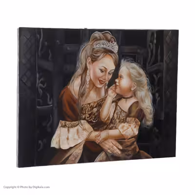 تابلو نقاشی رنگ روغن مدل مادر و کودک کد 4