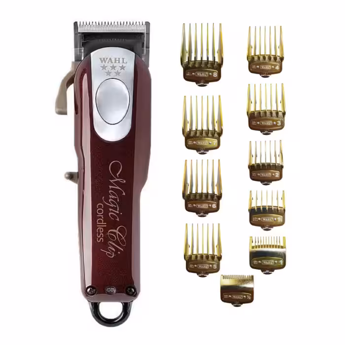 ماشین اصلاح موی سر و صورت وال پروفشنال مدل مجیک کلیپ به همراه شانه اصلاح وال مدل 01 بسته 10 عددی