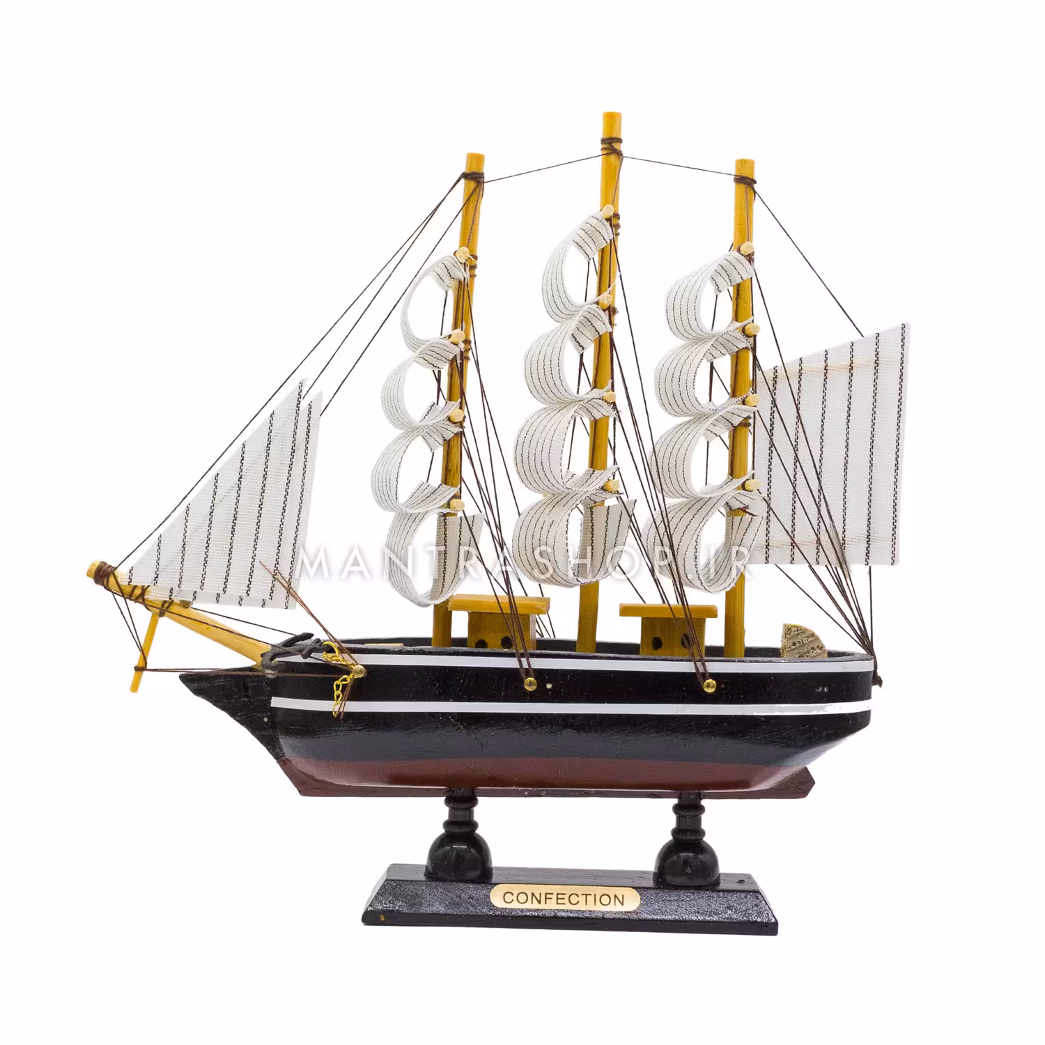 کشتی برکت (کشتی فنگشویی) دست ساز چوبی سایز 3 کد 270