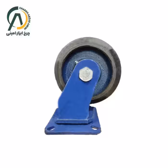 چرخ آهنی لاستیکی A گردان قطر 250 میلی متر