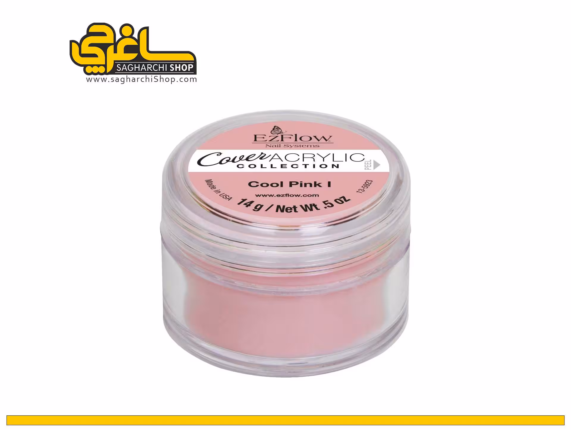 پودر کاشت ناخن هلویی روشن 14 گرم ایزی فلو EzFlow COOL PINK