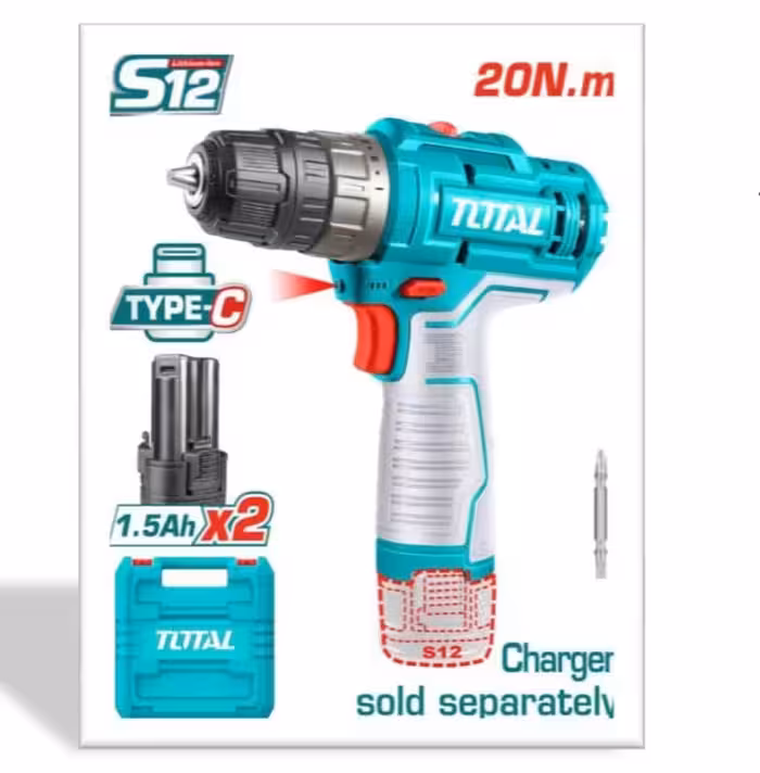 دریل شارژی 12 ولت توتال مدل TDLI12202