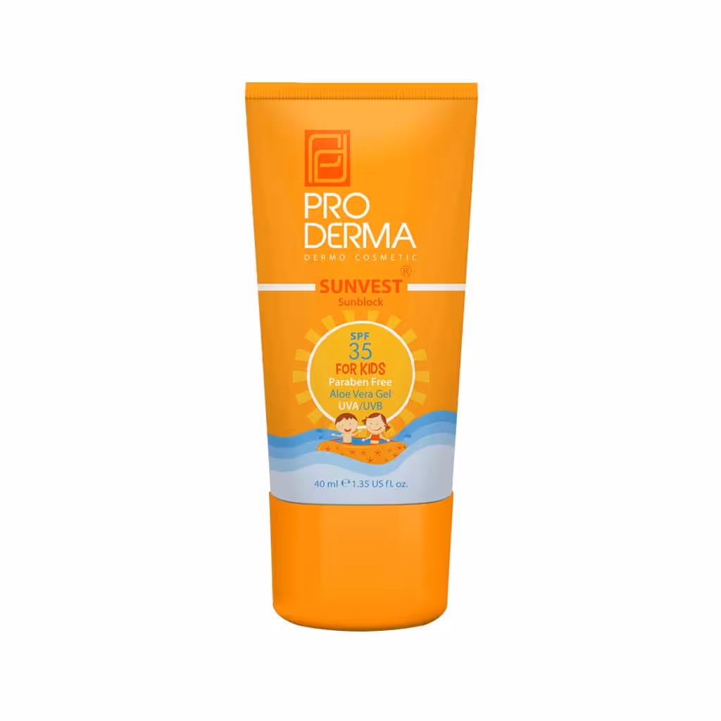 کرم ضد آفتاب کودکان SPF35 سان وست حجم40 میلی لیتر پرودرما Proderma