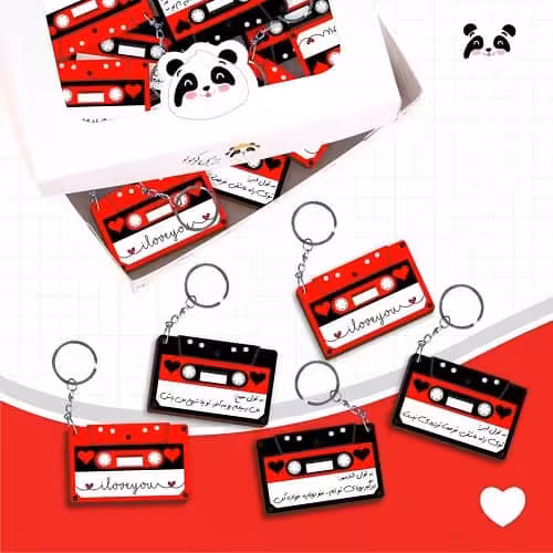 سرکلیدی چوبی طرح نوار کاست