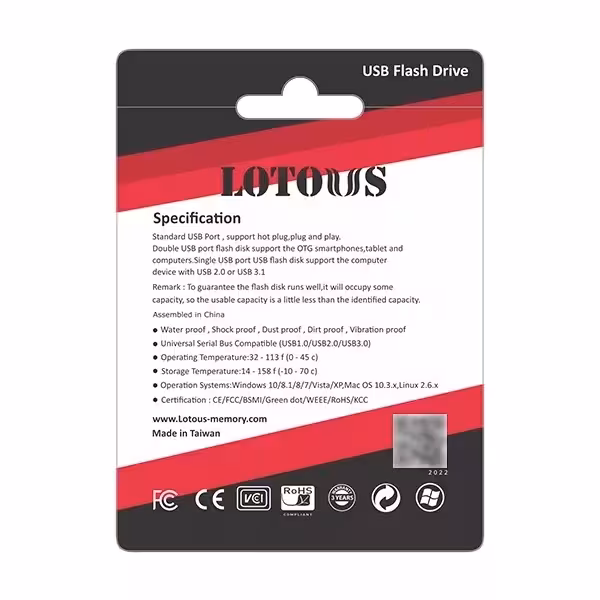 فلش مموری لوتوس مدل L-810 ظرفیت 64گیگابایت بارابط USB2.0