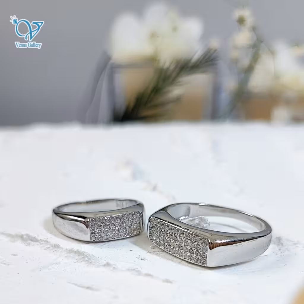 حلقه ست نقره طرح طلاسفید کد 3530