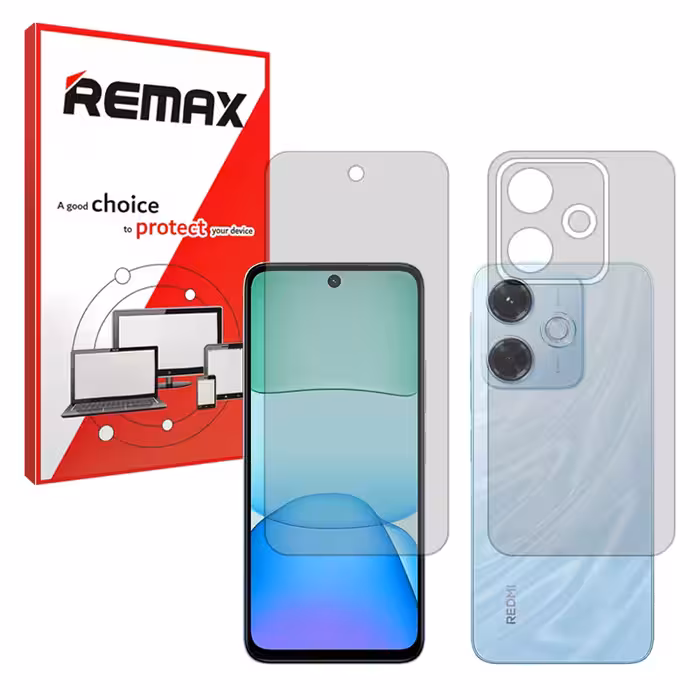 گلس صفحه نمایش و پشت گوشی شیائومی Redmi 13x مدل هیدروژلی مات برند ریمکس کد SS