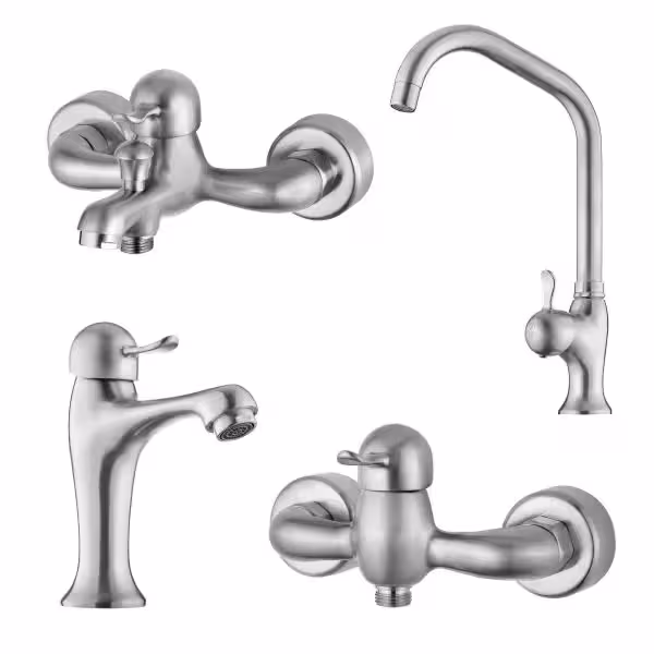 ست کامل شیرآلات کاویان مدل تیدا استیل