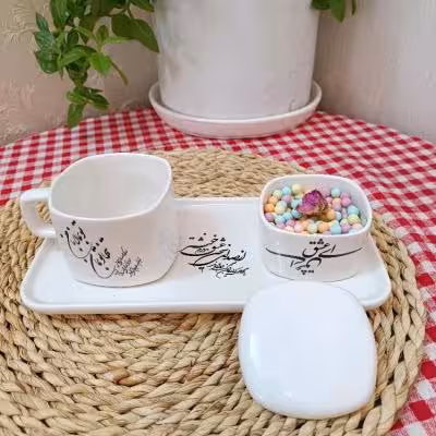 ست چایخوری و قندان دلنوشته