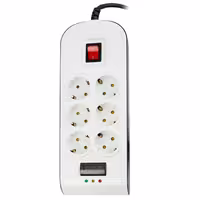 محافظ برق صوتی تصویری 6 خانه ارت دار پارت الکتریک کد 8795 کابل 3 متری