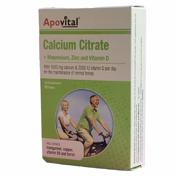 قرص کلسیم سیترات آپوویتال 30 عددی
