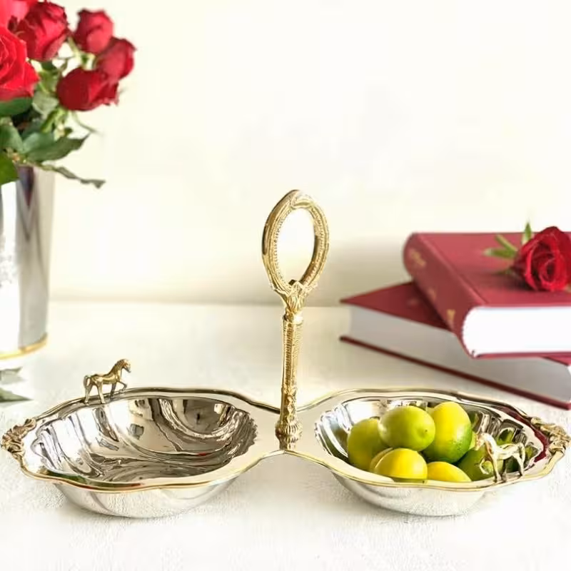 اردو خوری دو خانه استیل برنج کد 7189