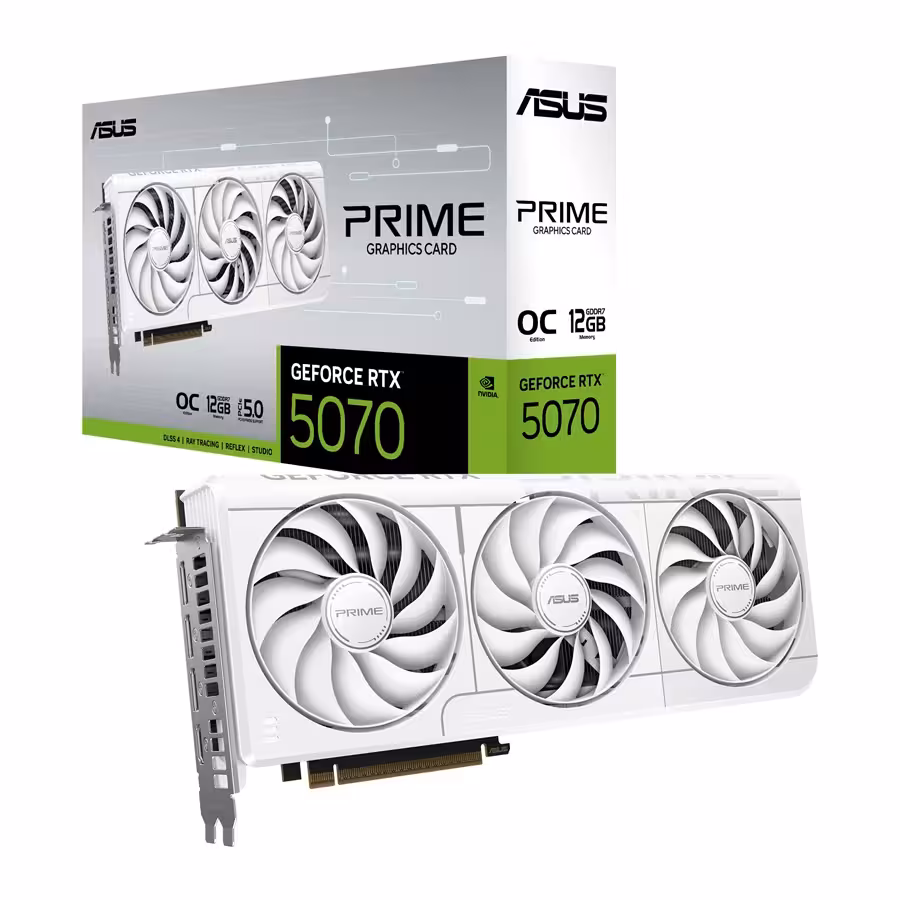 کارت گرافیک ایسوس مدل PRIME GeForce RTX 5070 12GB GDDR7 White OC Edition