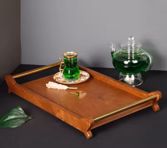 سینی دسته فلزی پزوانه بزرگ آسا