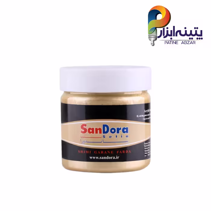 رنگ تزئینی آکرلیک طلایی روشن ساندورا ربعی 300 گرمی