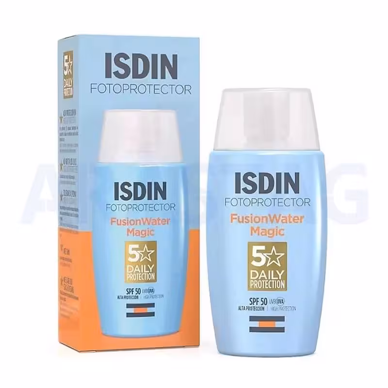کرم ضد آفتاب بی رنگ ایزدین فیوژن واتر spf50  حجم 50 میلی