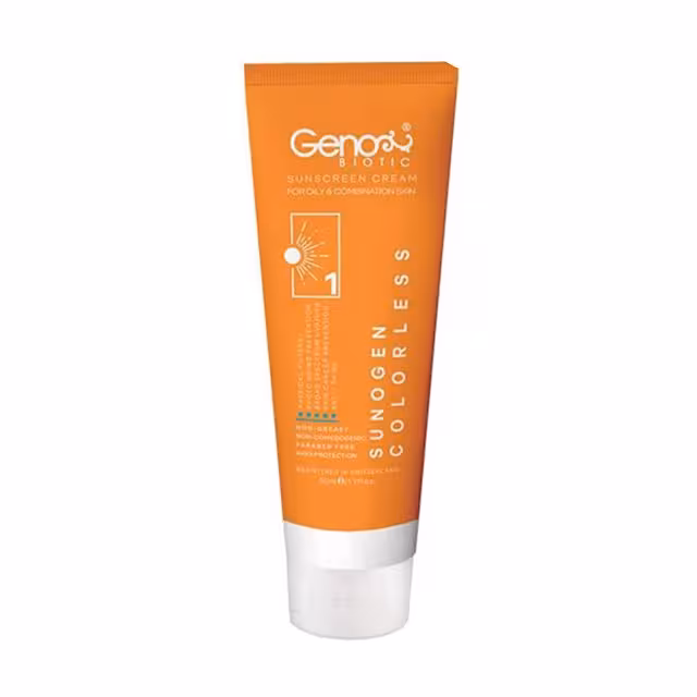ضد آفتاب ژنو بایوتیک بی رنگ پوست چرب و مختلط Genobiotic