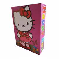 بسته شانسی مدل هپی باکس بزرگ اکلیلی - طرح کیتی - شامل کتاب و اسباب بازی