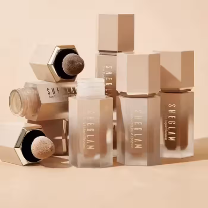 کانتور مایع غیر چرب مدل گلدن سان ش گلم/Non-greasy liquid contour model Golden sun Shiglam