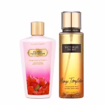 لوسیون ویکتوریا سکرت مدل Mango Temptation حجم 250 میلی لیتر به همراه بادی اسپلش مدل Mango Temptation