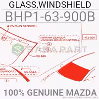 شیشه مزدا 3 منطقه آزاد – جلو – محصول اصلی