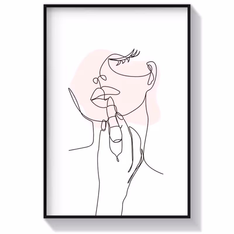 تابلو دکوراتیو پرتره زن طرح آرایش