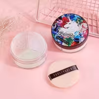 پودر فیکس سه رنگ یونیکورن سه کاره مات کننده تثبیت آرایش رفع قرمزی