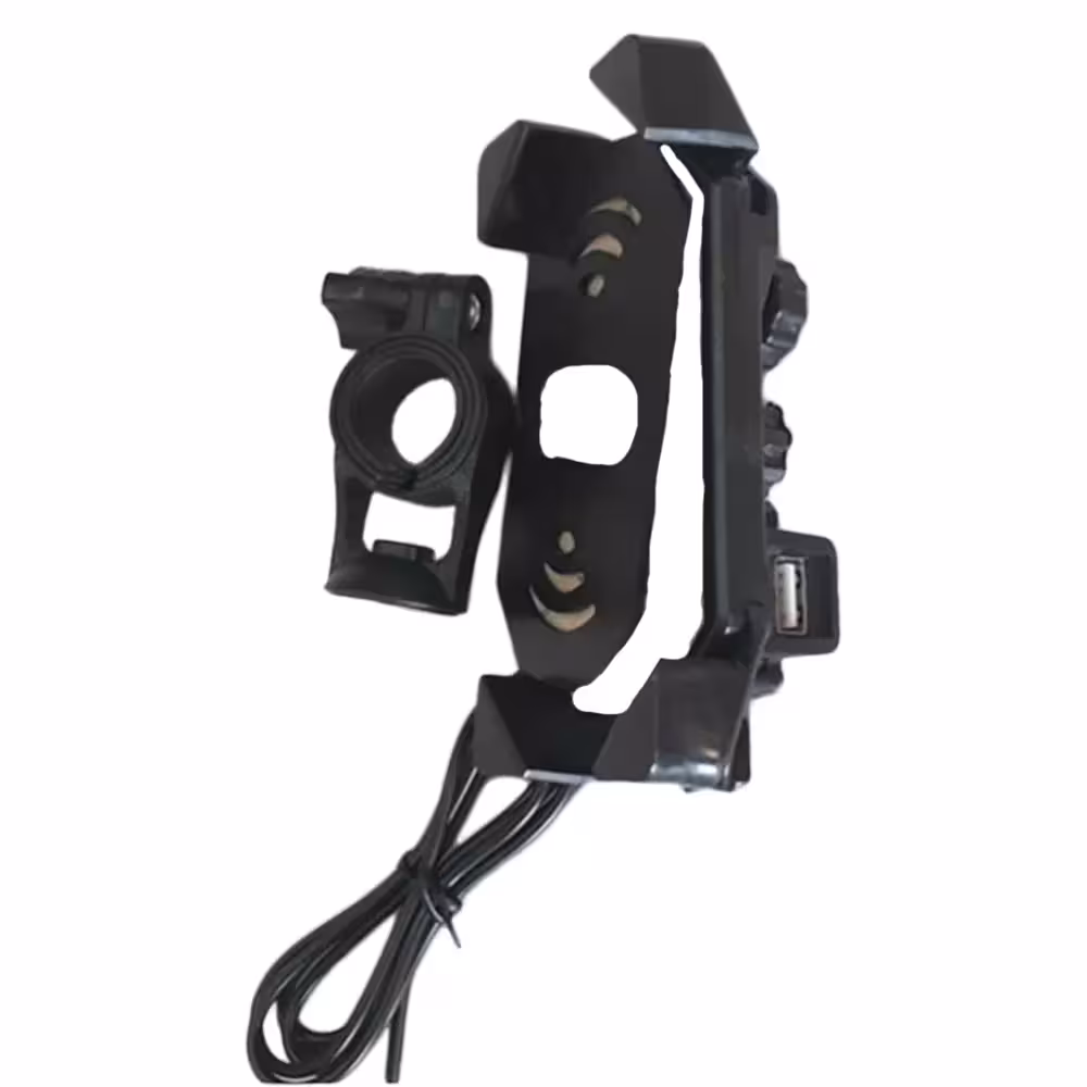 هولدر موبایل شارژردار روی فرمان موتورسیکلت و دوچرخه