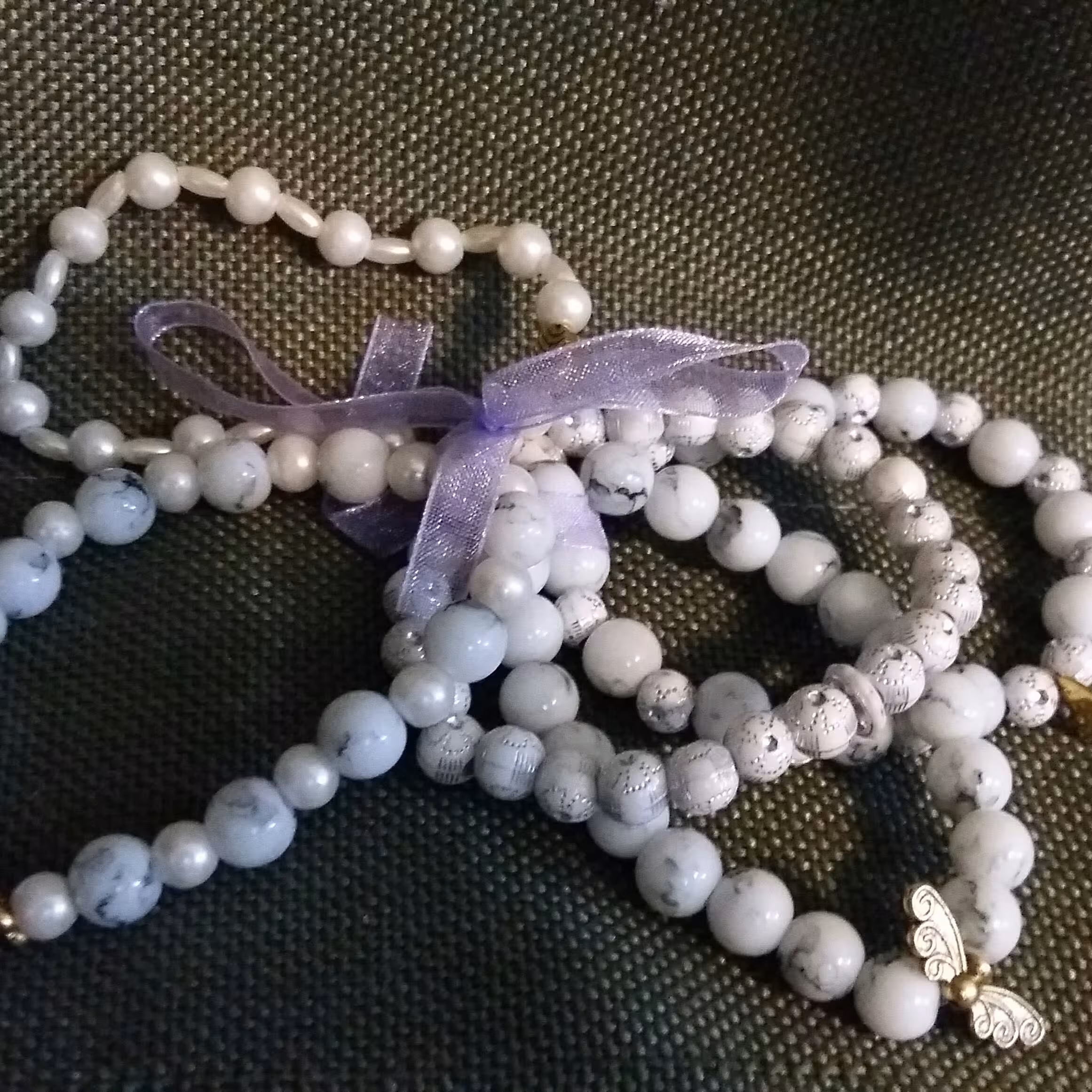 دستبند 5 تایی رنگ صدفی 