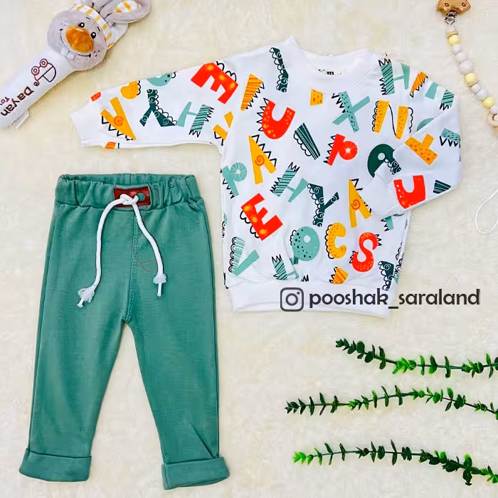 بلوز شلوار نوزاد حروف انگلیسی