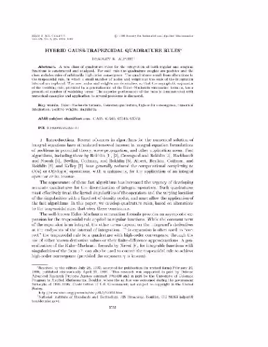خرید و دانلود نسخه کامل کتاب Hybrid Gauss-trapezoidal quadrature