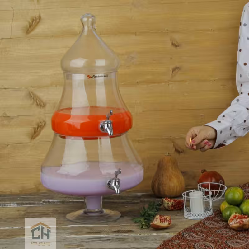 کلمن شیشه ای 2 طبقه طرح کاج مدل 3206