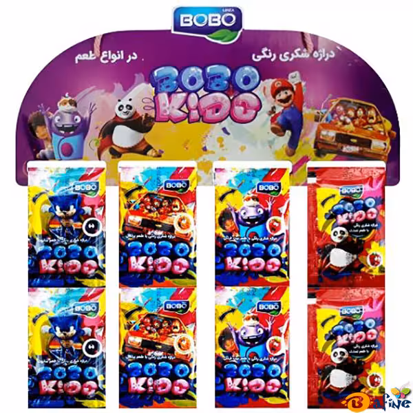 قیمت و خرید دراژه شکری رنگی بوبو با طعم میوه 40 بسته 10 گرمی