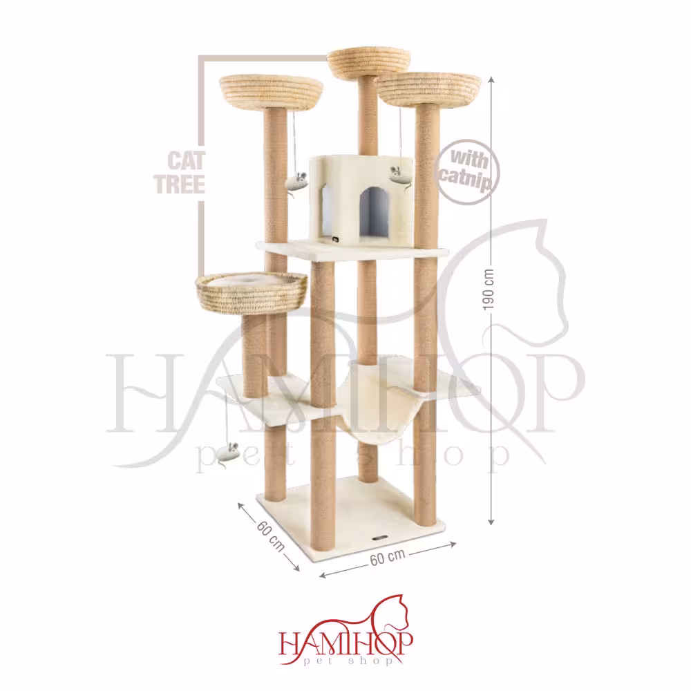 درخت گربه کد U رنگ شیری برند نیناپت Ninapet