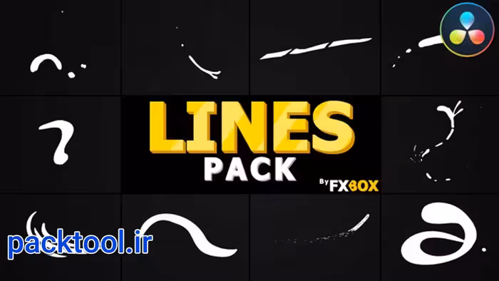 دانلود پروژه آماده داوینچی ریزالو افکت های کارتونی 2D Cartoon Lines - پک تول